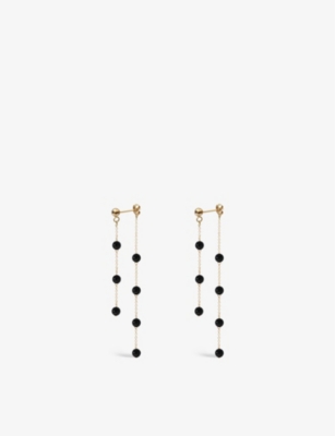 The Alkemistry Womens Yellow Gold Beaded 18ct Yellow-gold And Onyx Earrings