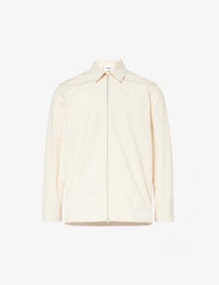 Jil Sander Mens Ivory Regular-fit Zip-fastening Cotton Shirt