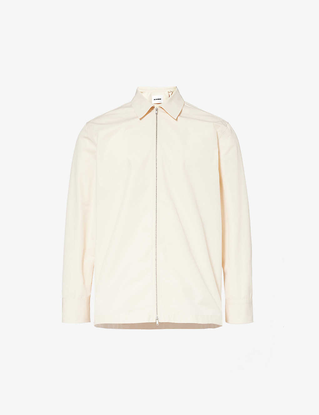 Jil Sander Mens Ivory Regular-fit Zip-fastening Cotton Shirt