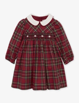 Trotters Girls Red Tartan Kids Charlotte Tartan Cotton Dress