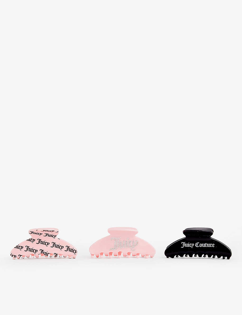 Juicy Couture Womens Multi Brand-print Pack Of Three Acetate Hair Clips