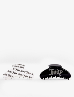 JUICY COUTURE: Brand-print pack of three acetate hair clips