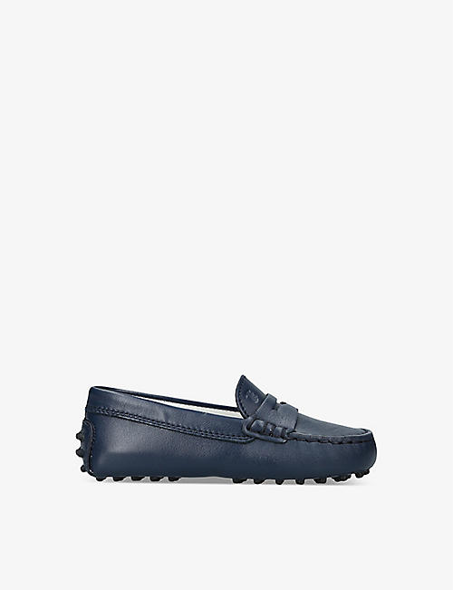 TODS: Kids' Nuovo Gommini penny-bar leather driving shoes