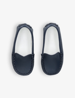 Shop Tod's Tods Navy Baby Gommini Leather Driving Shoes