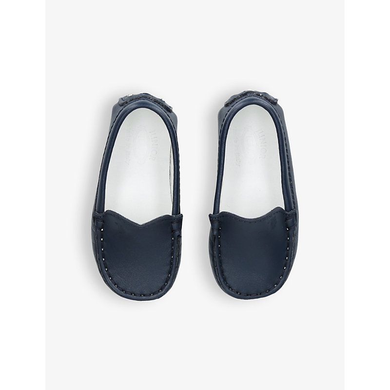 Shop Tod's Tods Navy Baby Gommini Leather Driving Shoes