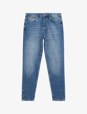 Ted Baker Dyllon Tapered-leg Stretch-denim Jeans In Mid-blue