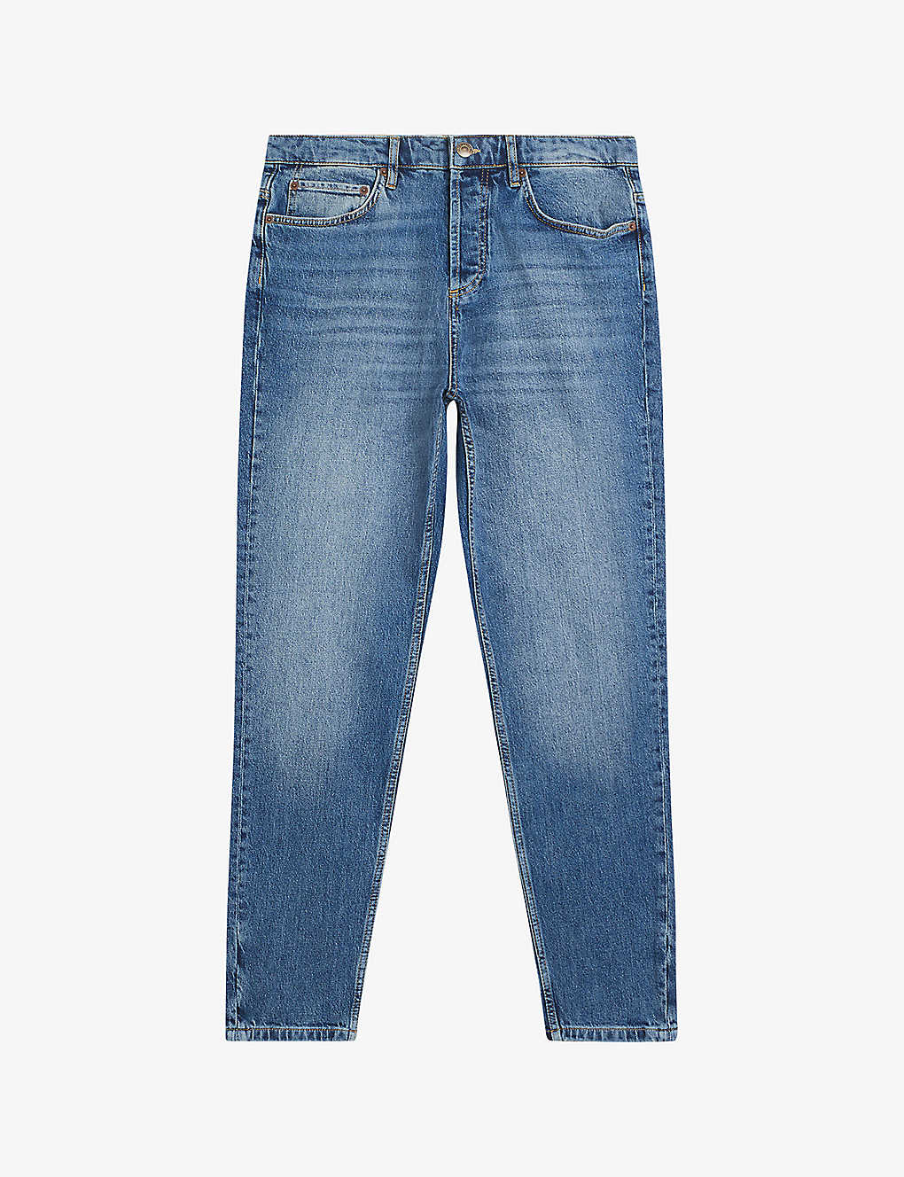 Ted Baker Dyllon Tapered-leg Stretch-denim Jeans In Mid-blue