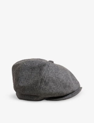 Ted Baker Mens Grey Eliotti Logo-embellished Wool-blend Cap