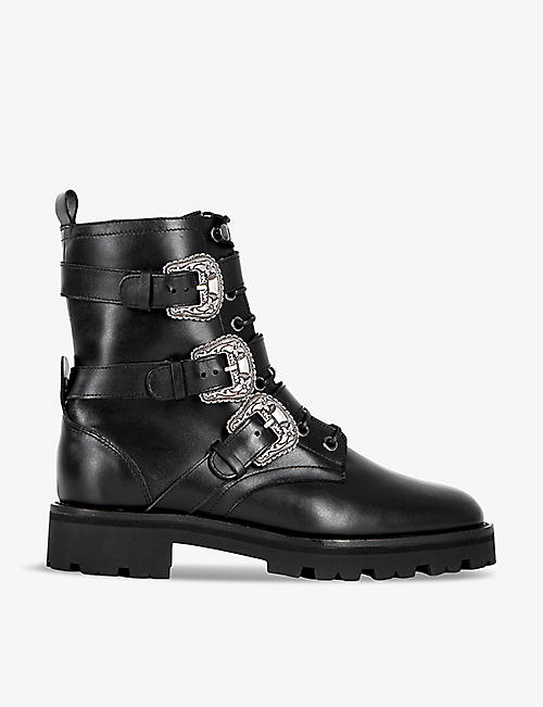 THE KOOPLES: Buckle-embellished leather ankle boots
