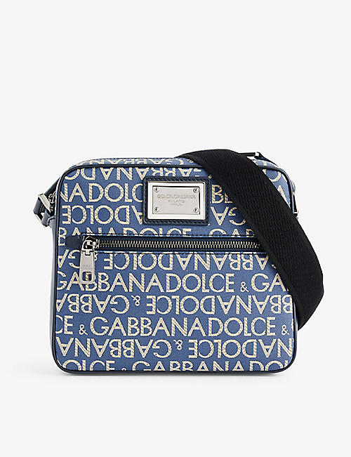 DOLCE & GABBANA: Brand-logo cotton-blend shoulder bag