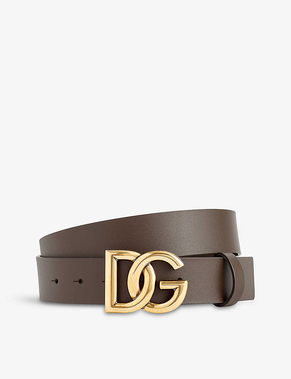 Dolce & Gabbana Logo-buckle Leather Belt In Brown