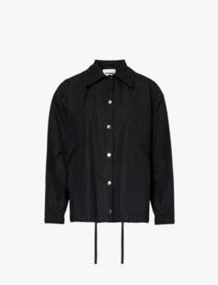 Jil Sander Womens Black Boxy-fit Drawstring-hem Cotton Jacket