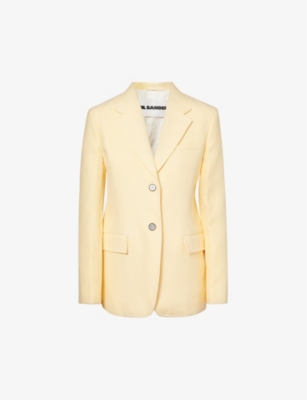 Jil Sander Womens Butter Single-breasted Notched-lapel Cotton Blazer In Cream