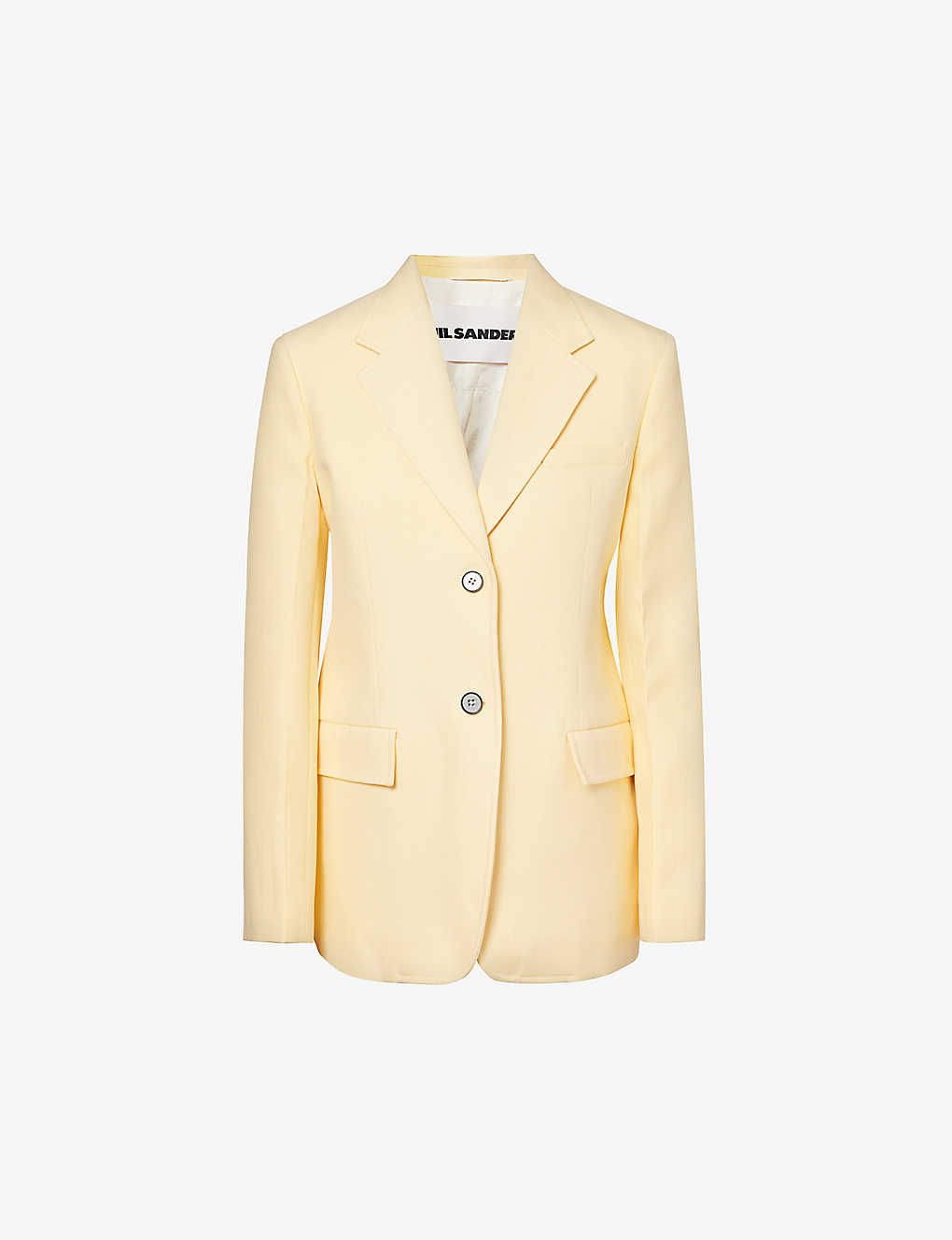 Jil Sander Womens Butter Single-breasted Notched-lapel Cotton Blazer In Cream