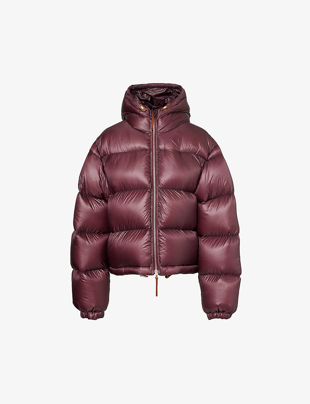 Jil Sander Womens Aubergine Funnel-neck Quilted Shell-down Jacket In Purple