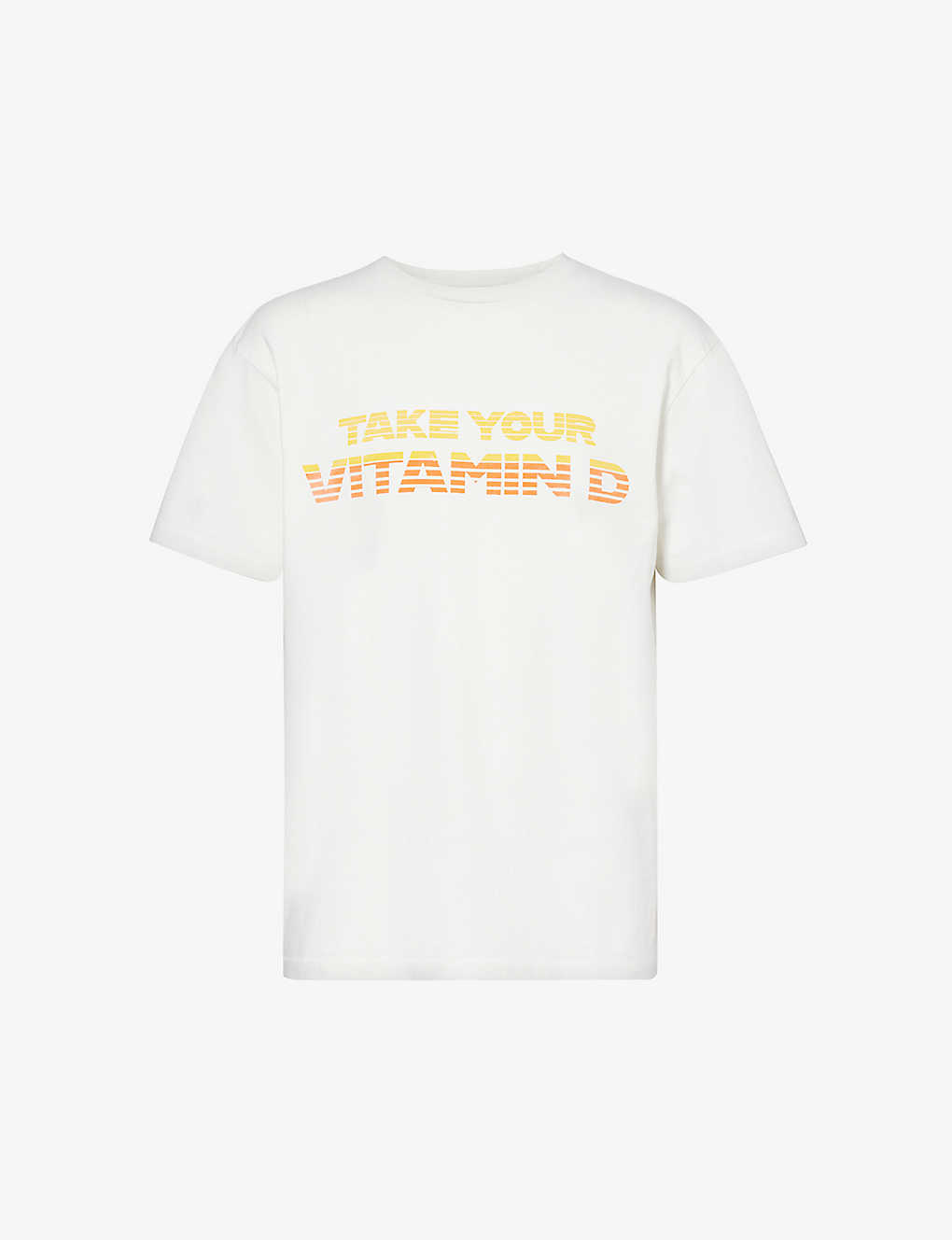 Shop Gallery Dept. Gallery Dept Men's White Vitamin D Graphic-print Cotton-jersey T-shirt