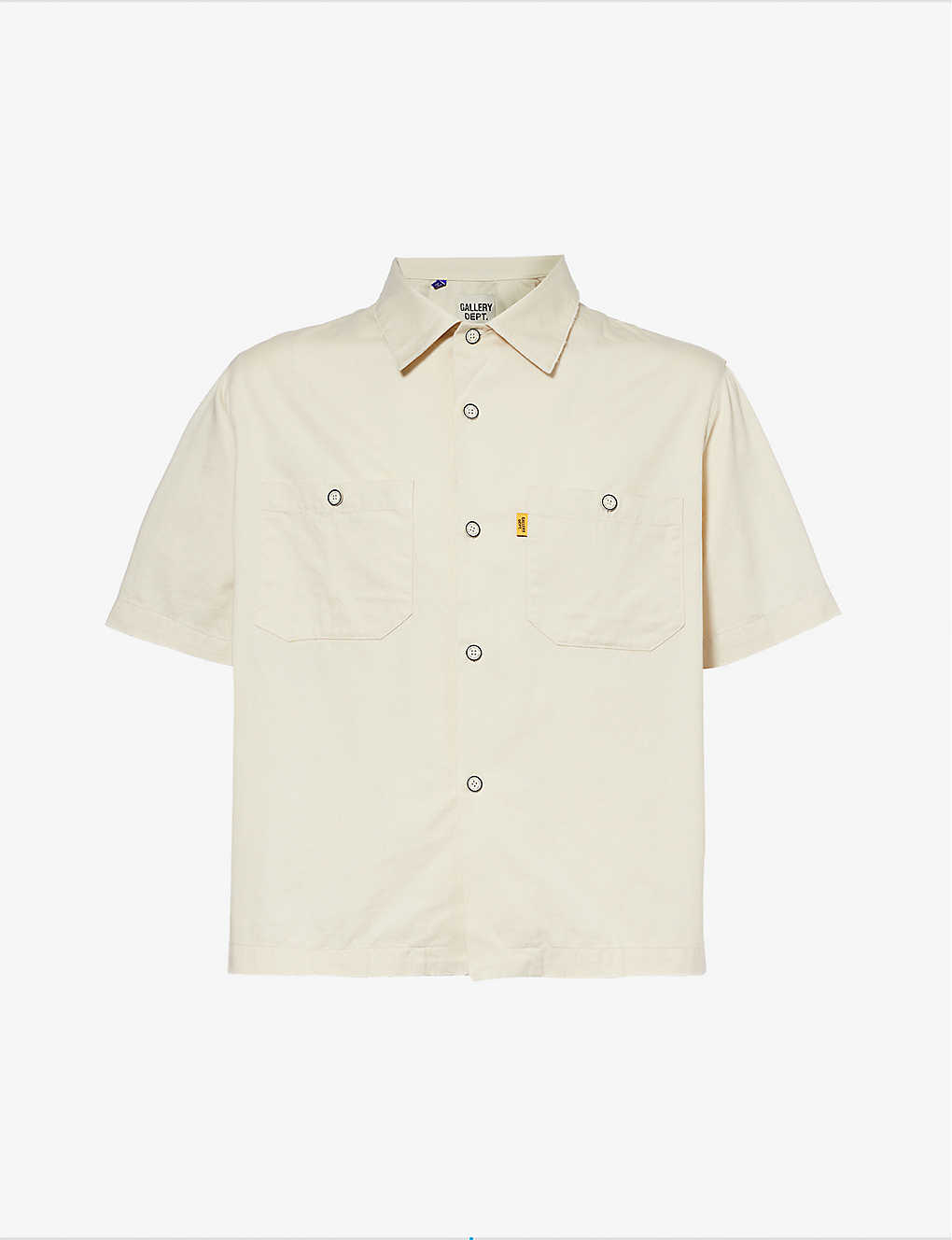 Gallery Dept. Gallery Dept Mens Natural Mechanic Patch-pocket Boxy-fit Cotton Shirt