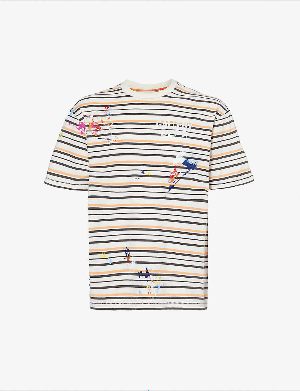 Gallery Dept. Gallery Dept Mens Multi Nelson Striped-pattern Cotton-jersey T-shirt In Multi-coloured