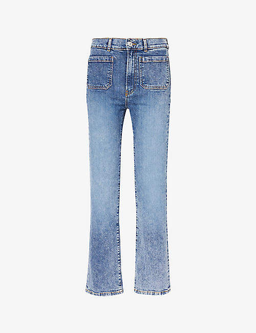 JEANERICA: Alta patch-pocket straight-leg high-rise organic denim-blend jeans