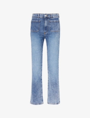 Jeanerica Womens Vintage 01 Alta Patch-pocket Straight-leg High-rise Organic Denim-blend Jeans