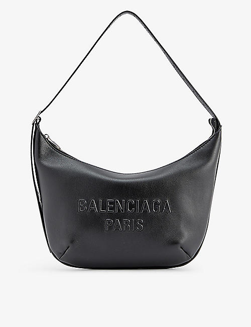 BALENCIAGA: Mary-Kate logo-embossed leather shoulder bag