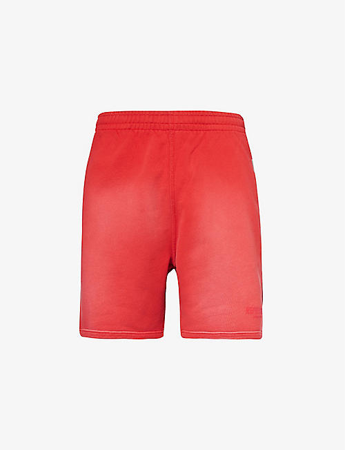 REPRESENT: Brand-plaque faded-wash cotton-jersey shorts