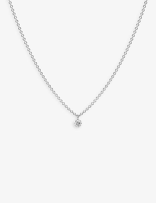 THE ALKEMISTRY: Aria 18ct white-gold and 0.08ct brilliant-cut diamond pendant necklace