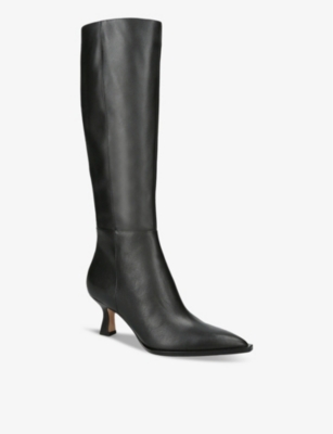 Shop Dolce Vita Women's Black Auggie Leather Heeled Knee-high Boots