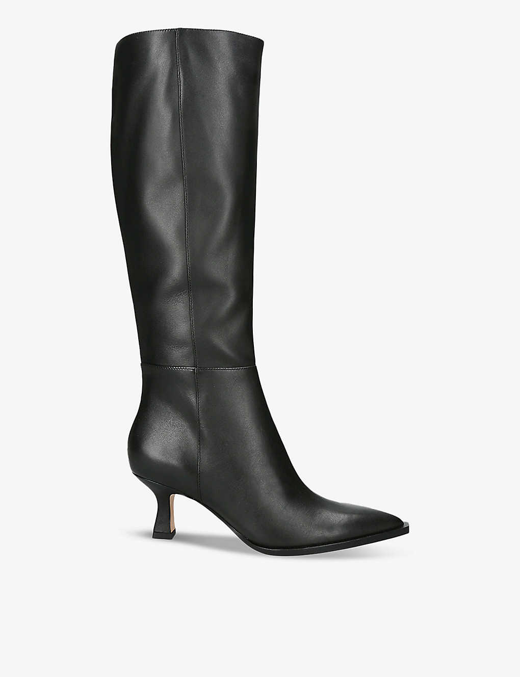 Dolce Vita Womens Black Auggie Leather Heeled Knee-high Boots
