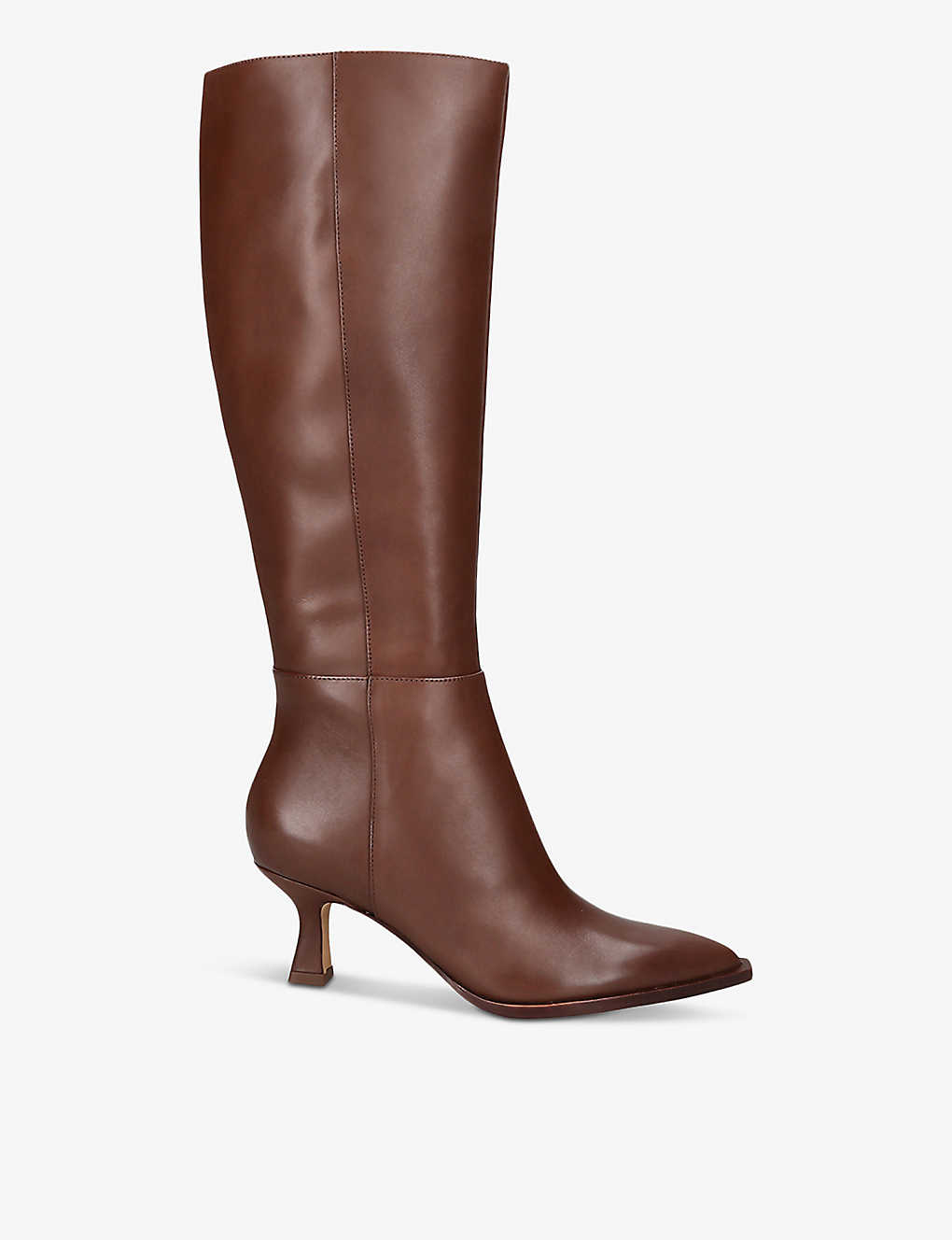 Shop Dolce Vita Auggie Leather Heeled Knee-high Boots In Brown