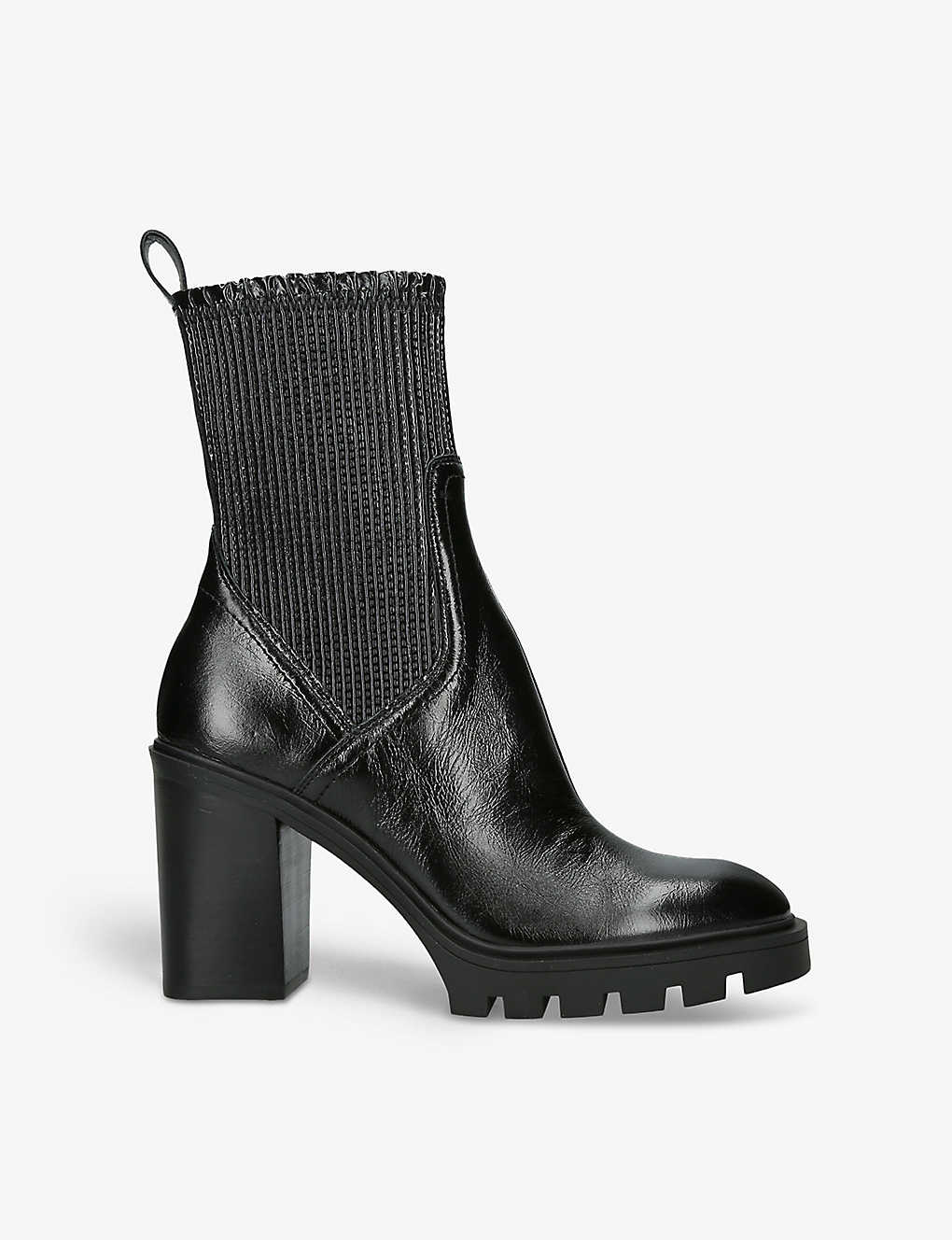 Dolce Vita Womens Black Marni H2o Crinkled Patent-leather Heeled Ankle Boots