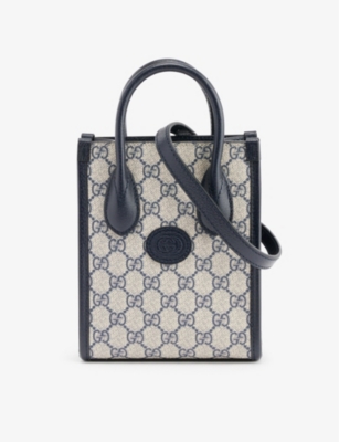 GUCCI: Monogram-pattern brand-patch canvas tote bag