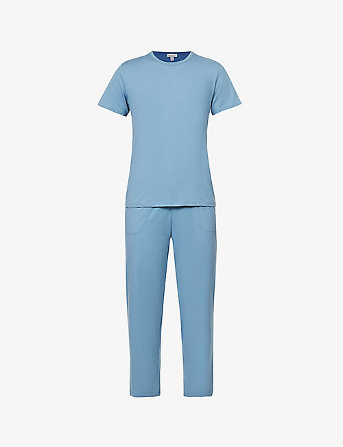 SKIN: Carly short-sleeved cotton-jersey pyjama set