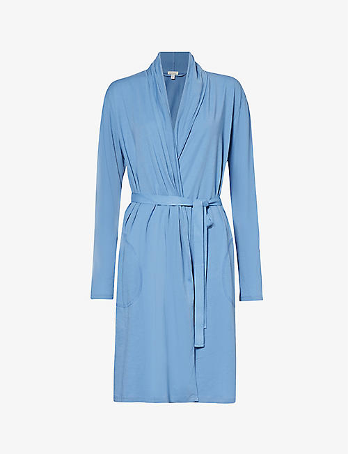 SKIN: Coleen tie-waist organic cotton-jersey robe
