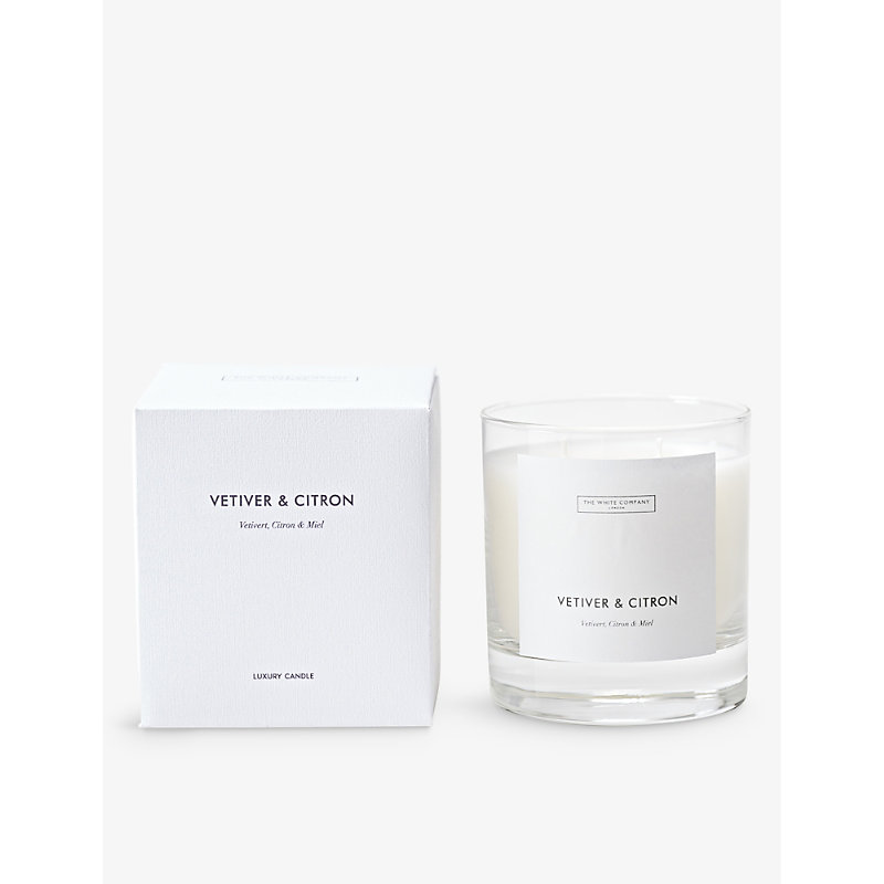 Shop The White Company Vetiver And Citron Mineral-wax Scented Candle 280mg In None/clear