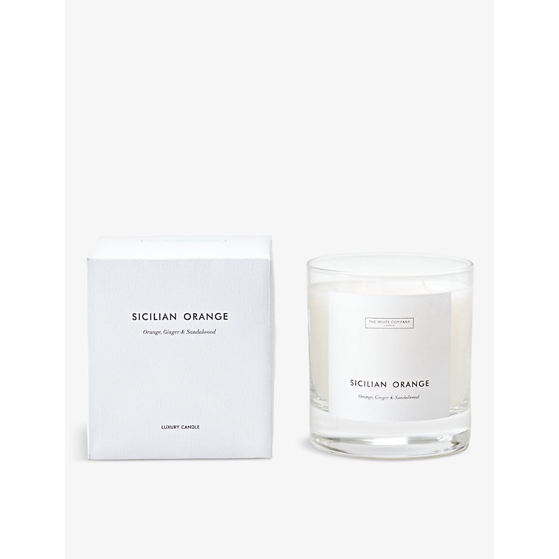 Shop The White Company Sicilian Orange Scented Candle 280g In None/clear