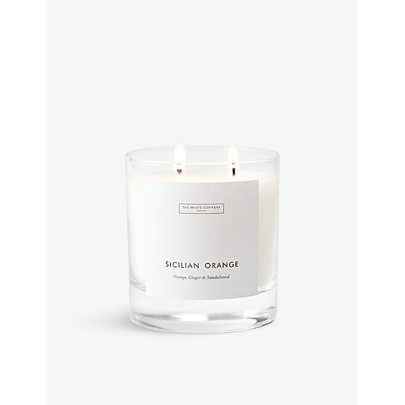 Shop The White Company Sicilian Orange Scented Candle 280g In None/clear
