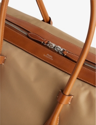 Shop Polo Ralph Lauren Women's Camel Foiled Logo-print Woven Tote Bag