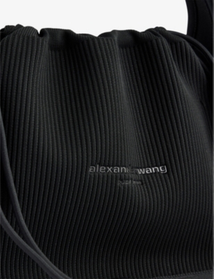 Shop Alexander Wang Black Ryan Small Knitted Shoulder Bag