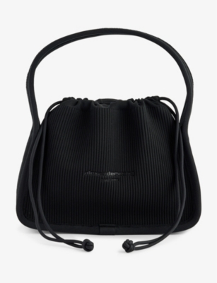 Shop Alexander Wang Black Ryan Small Knitted Shoulder Bag