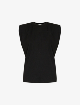 Eva Padded Shoulder Muscle T-Shirt - Black – The Frankie Shop