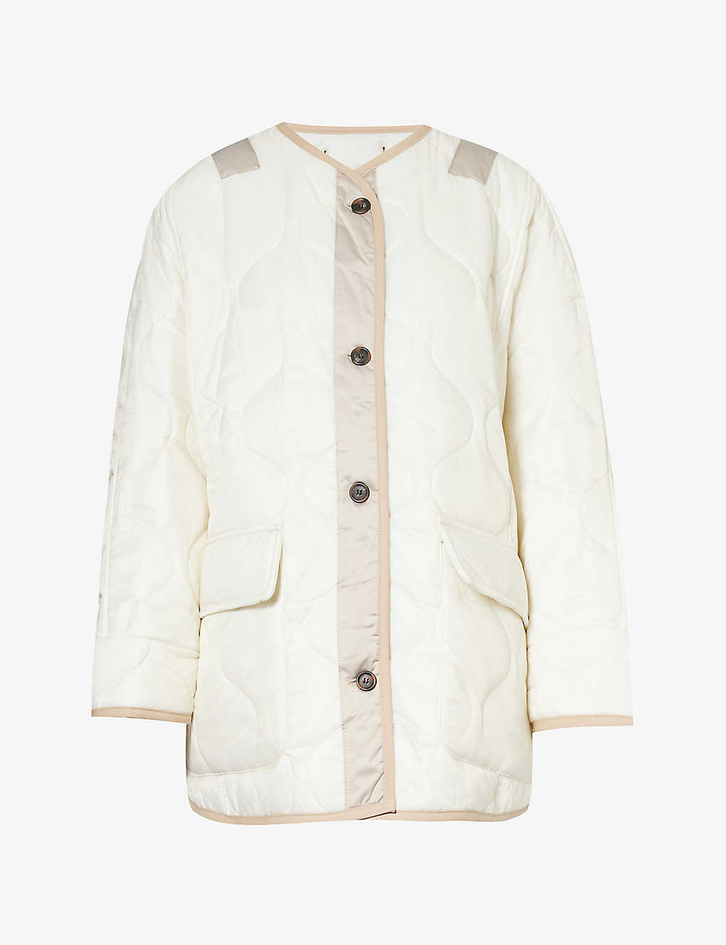 The Frankie Shop Frankie Shop Womens Ivory Clay Teddy Quilted-shell Jacket