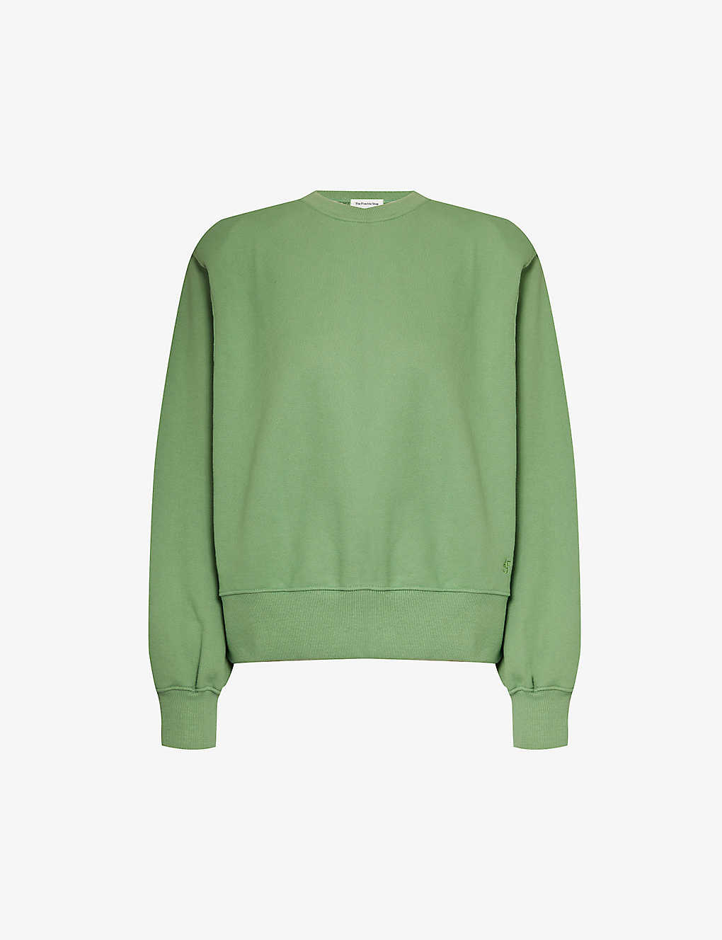 The Frankie Shop Frankie Shop Womens Mossy Green Vanessa Padded-shoulder Cotton-jersey Sweatshirt