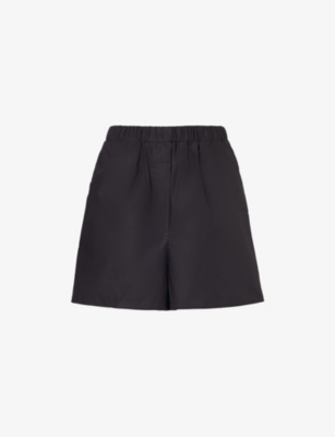 The Frankie Shop Frankie Shop Womens Black Lui Elasticated-waist Organic-cotton Shorts