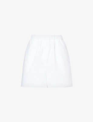 The Frankie Shop Lui Organic Cotton-poplin Boxer Shorts In White