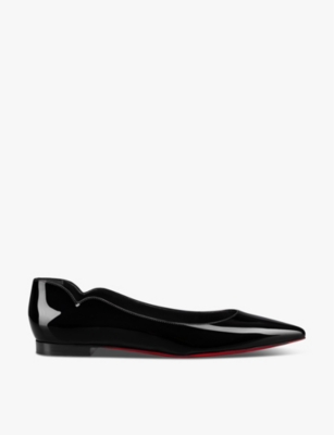 Christian Louboutin Hot Chickita Patent Leather Ballet Flats In Black