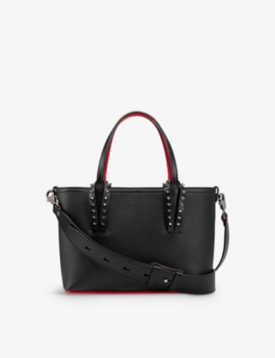 Shop Christian Louboutin Women's Black Cabata Mini Leather Tote Bag