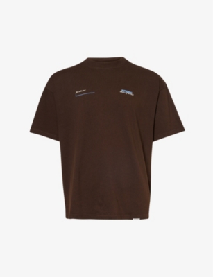 Represent Mens Brown Patron Of The Club Brand-print Cotton-jersey T-shirt