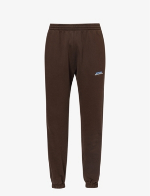 Represent Mens Brown Patron Of The Club Brand-print Cotton-jersey Jogging Bottoms