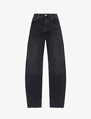 AGOLDE: Luna Pieced straight-leg high-rise organic-cotton jeans